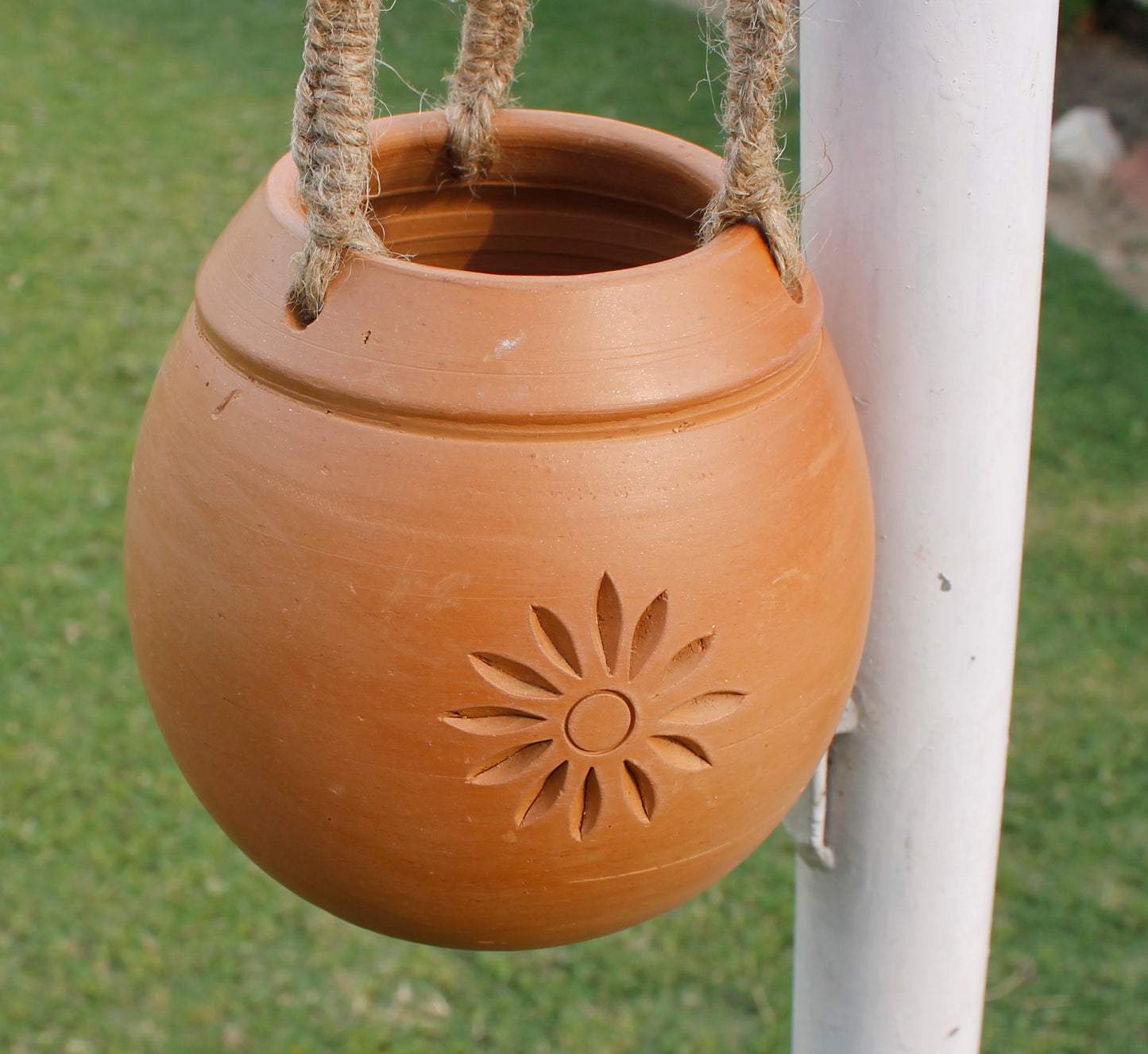 sunflower Clay pot