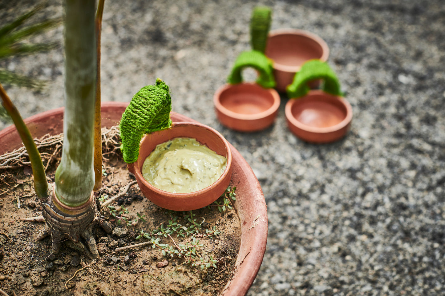 Chutney Bowl with Jute Handle – Handcrafted Terracotta Elegance