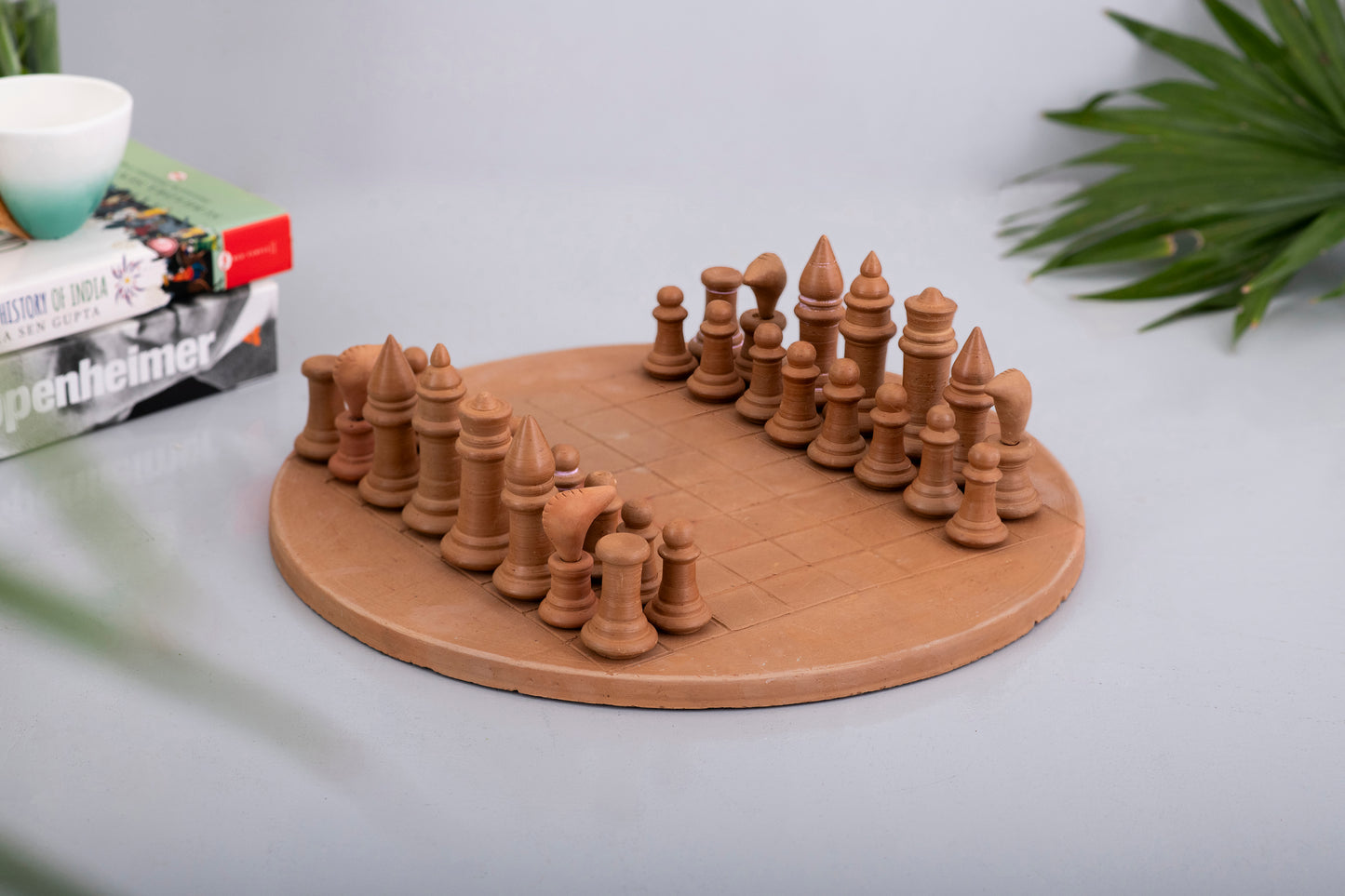 Handcrafted Clay Chess Set – Terracotta Chessboard & Pieces